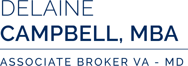 A black and blue logo for the estate broker.